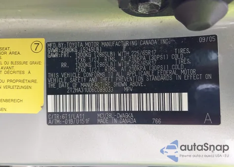 2006 Lexus Rx 330 from USA, damaged, VIN 2T2HA31U06C089033